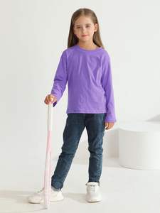 T-shirts de base pour filles, t-shirts à manches longues et polos en coton doux sans étiquette pour les adolescentes et les jeunes - Product Image 6