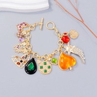 Boucle OT Bohème pour Femme en Alliage, Forme Cœur Diamanté, pour Bracelet, Bijou Tendance pour le Street Style, Doux et Élégant - Vente en Gros