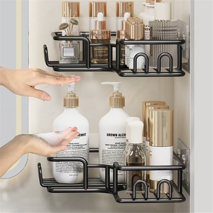 Cross-border New Modern Bathroom Rectangle Stainless Steel Waterproof Wall Mounted Towel <b>Storage</b> <b>Rack</b> Three-piece Corner <b>Rack</b> - Product Image 2