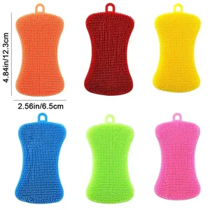 Double Sided Soft <b>Silicone</b> Dishwashing Brush Eco-Friendly Flexible Cleaning <b>Tool</b> for Kitchen Reusable Washing Brushes - Product Image 6