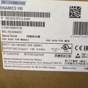 SINAMICS V90 400V ระบบควบคุมเวกเตอร์สามเฟส 2.0/2.5 กิโลวัตต์ ไดรฟ์มอเตอร์ AC VFD รุ่น 6SL3210-5FE12-0UA0 - Product Image 2