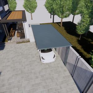 Tettoia in Alluminio per Auto, Copertura Parasole Resistente, Tettoia in Alluminio con Pannelli Sandwich, Resistente al Vento - Product Image 1