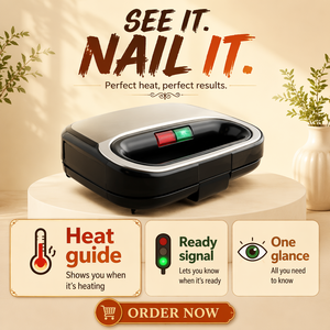 Machine à sandwichs électrique, plaques antiadhésives 1000W, noire, idéale pour les sandwichs grillés, les tuna melts, les omelettes, les toast français, le petit-déjeuner - Product Image 2