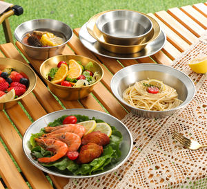 8個セット韓国ステンレス鋼食品ボウルカスタムゴールドとシルバー寿司ディッピングボウルレストラン用 - Product Image 6