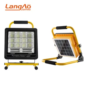 Energy Saving Solar Power Portable Colour Waterproof Ip65 Outdoor 50w 100w Integrated Led Floodlight