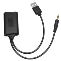 AUX-IN hitam adaptor Radio nirkabel colokan 3.5MM Aux USB mobil Universal baru 5V kabel Audio adaptor modul Bluetooth