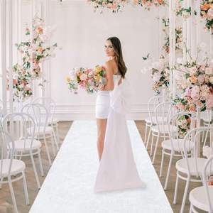 Corridore <span class=keywords><strong>bianco</strong></span> del corridoio del corridore del corridoio per gli accessori di nozze cerimonia romantica corridoio decorativo tappeti espositivi semplici - Product Image 4
