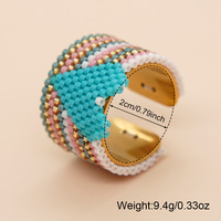 Nouveau design BOHO tricoté à la main japonais Miyuki Delica verre riz perles de rocaille perlé coeur pêche Miyuki anneau pour filles femmes