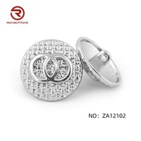 Boutons à boucle de couture en laiton blanc personnalisés de 25 mm, en forme de dôme, moulés sous pression, avec logo gravé, écologiques, pour manteau, blazer, uniforme
