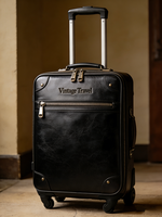 Valise de voyage classique personnalisée en similicuir supérieur, avec roulettes silencieuses et durables, verrouillable, pour bagage à main