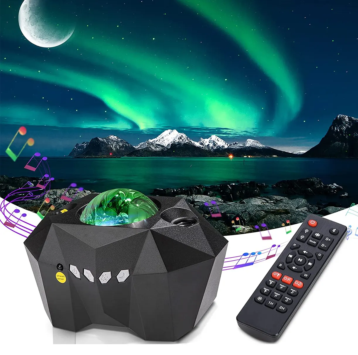 Bedside Starry Star Aurora Projector Night Lamp Universe Star Sky Northern Light Projector Lamp with Music Speaker