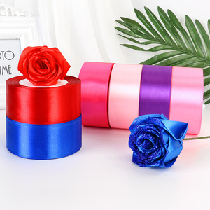 Nine-Colored Ribbon Satin Ribbon 4Cm Woven Polyester Solid Color Gift Packaging Hair Accessory Handmade Diy Ribbon - Product Image 2