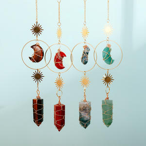 Colgante de piedra de cuarzo, cristal hexagonal, vitral, atrapasol, cristal curativo para ventana - Product Image 3