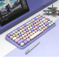 Clavier sans fil Ajazz 308i Retro Magic Punk avec boutons chocolat, interface USB Type-C, 84 touches pour MacBook/iPad/Android/Ordinateur portable