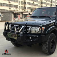 Pare-buffle avant de style australien avec plaque de treuil et feux antibrouillard pour Nissan Patrol Y61, protection avant en acier tout-terrain