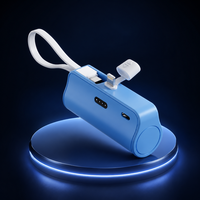 Batterie externe mini 5000 mAh avec câble intégré, chargeur portable compact, entrepôt Allemagne