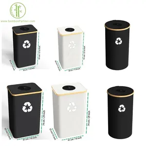 Foldable Bamboo Fabric Empty Bottle Collector Kitchen Trash Can