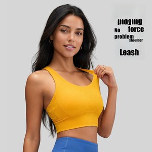 Soutien-gorge de sport fixe avec coussinets intégrés, style débardeur, effet seconde peau, pour yoga et fitness, dos en U, AG - Product Image 3