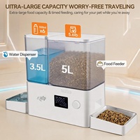 Dispensador automático de comida y agua 2 en 1 AFP con temporizador, tazón de acero inoxidable, juego de dispensador de comida y fuente de agua para perros y gatos