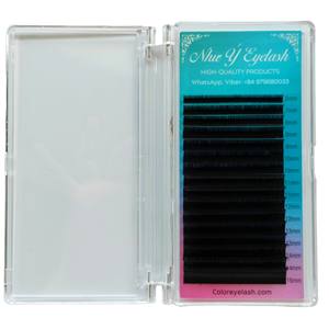 Cheveux synthétiques 16 lignes de qualité supérieure fabriqués à la main Volume individuel complet Plateaux de cils Extensions de cils de marque privée plats faciles - Product Image 1