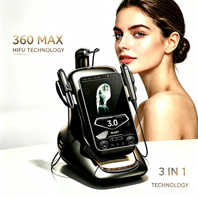 2026 Popular 25D 3-in-1 Hifu Face Lifting 360 Circle Line for Skin Tightening Fat Reduction Anti-Aging Device ABS Material Safe