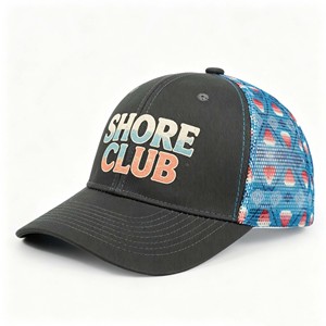 Casquette de camionneur en coton de qualité supérieure à 6 panneaux, maille respirante, personnalisable avec broderie de logo pour homme, idéale pour l'été et le sport - Product Image 3