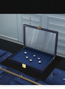 Caja de joyería personalizada de alta gama, de cuero PU, para pendientes, pulseras, collares y anillos, caja de almacenamiento y exhibición de joyas. - Product Image 4