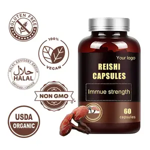 AMULYN Ganoderma lucidum extrait 30% polysaccharide/bêta glucane 30%/capsules de poudre de spores de champignon reishi