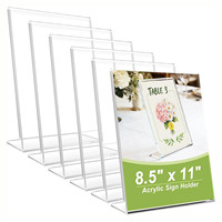 Supports de présentoir en acrylique transparent en forme de L pour table, présentoir de papier adapté à l'affichage d'affiches, d'images, de prospectus, de menus