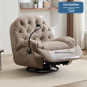 <span class=keywords><strong>Fauteuil</strong></span> de salon premium multifonctionnel en <span class=keywords><strong>cuir</strong></span>, modèle capsule spatiale individuelle, design 'œuf nuage', inclinable, transformable en lit, rotatif - Product Image 6