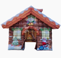Cabane gonflable de noël avec château gonflable