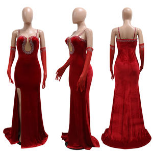 XXL en Stock OuYaan Vestido de noche de gama alta Lady Slip Vestidos elásticos Abertura en la espalda PARA CENA Vestido de fiesta de lujo - Product Image 2