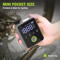 Mini compresseur d'air numérique sans fil pour moto, vélo, pneus et ballons, avec arrêt automatique, pompe portable et batterie externe