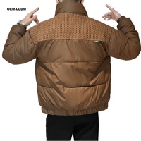 Vente en gros Logo personnalisé Manteaux légers et résistants à l'eau avec col montant pour hommes Vestes à bouffant Fermeture à glissière décontractée pour l'automne