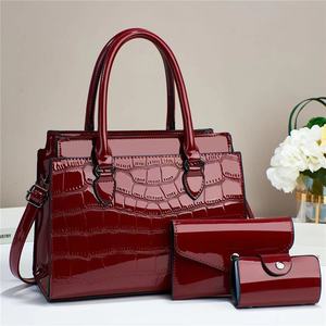 Wholesale Handbags New Fashion Bright Pu Leather Pattern Three-piece Large Capacity Shoulder Crossbody Hand Bag - Product Image 5