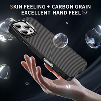 Coque de téléphone élégante et tendance en texture imitation fibre de carbone, douce pour la peau, finition mate, pour iPhone 17, 16, 15