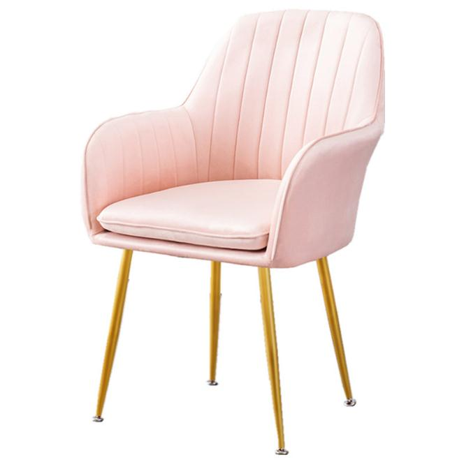 Home Furniture coffee hotel Luxury Upholstered Soft back velvet fabric dining chair with metal legs