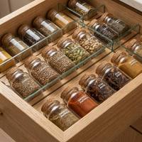 Expédition immédiate, exportation mondiale : Meubles de cuisine modulaires en bois massif, tiroir fonctionnel pour couverts et épices avec séparateur et quincaillerie à fermeture amortie
