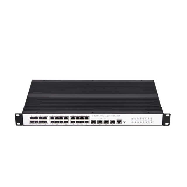 Industrial 24 Port Gigabit Managed Ethernet Switch with 4 SFP Slots L2 Switch for IP CCTV Security System Rack Mounting
