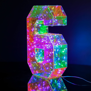 25CM Holographique DIY 3D Magique Lumineux LED Lettre Numéro pour Noël Anniversaire Festif Décoratif Autre Partie Fournisseur - Product Image 6