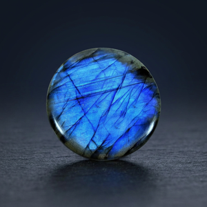 SUNSHINE JAIPUR GEMS MINERALS Pierre précieuse naturelle Labradorite 15 mm Certifiée IGI Qualité AA 11,70 carats Noir Bleu/Violet/Doré - Product Image 3