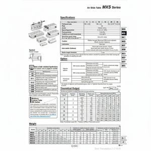 Table coulissante pneumatique SMC MXS12-20ASBT - Product Image 1