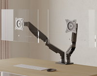 Support de moniteur double bras OMNI avec rotation, inclinaison et extension