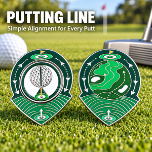 Marqueur de position de balle de golf magnétique double face avec marqueur central amovible pour cadeaux promotionnels de golf - Product Image 1