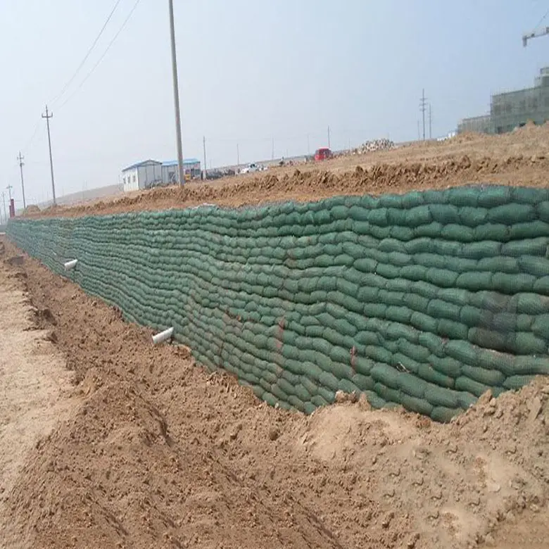 geotextile bag Geobag Non Woven geotextile bag Green Black for retaining walls slope stabilization erosion control site