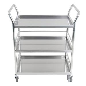 Chariot à main robuste en acier inoxydable avec capacité de charge de 800 livres, type autoportant, avec freins sur 2 roues pour la logistique d'entreposage - Product Image 3