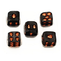Deluxe Devil Poker Dice Bone Dice 6 faces résine or argent noir squelette jeu de dés pour tour de jeu