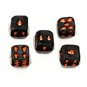 Deluxe Devil Poker Dice Bone Dice 6 caras resina oro plata negro esqueleto dados conjunto para torre de juegos - Product Image 3