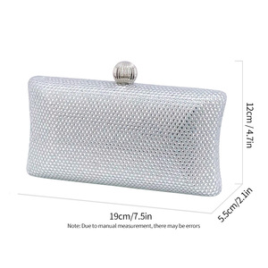 Shiny Diamonds Handbag for Women Dress <b>Wedding</b> Lady Elegant Portable Purse New Silver Evening <b>Clutch</b> Bag - Product Image 5