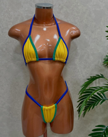Ensemble bikini 2 pièces personnalisable imprimé animal pour femme, avec haut dos nu et string, maillot de bain d'été anti-UV à séchage rapide, vente chaude